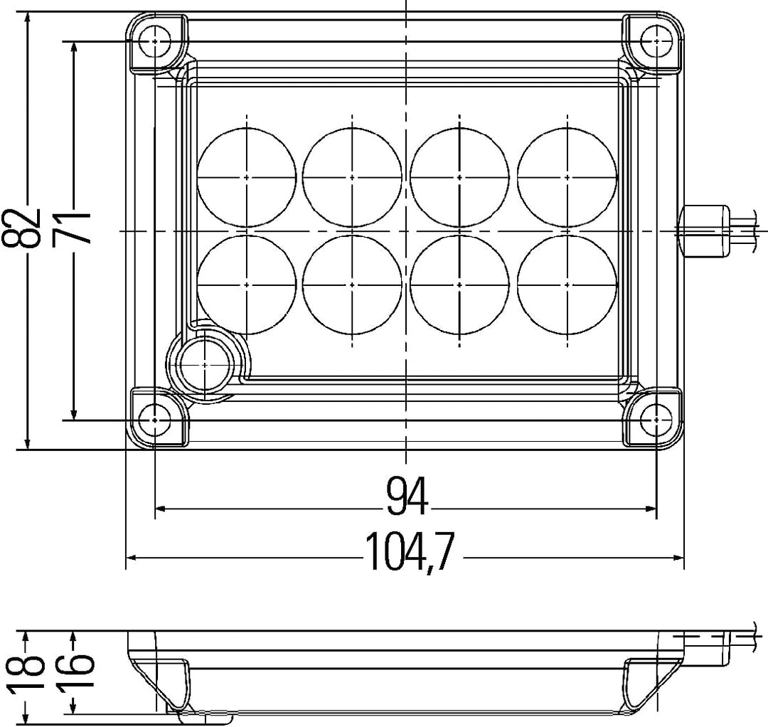HELLA - Innenraumleuchte - LED - 12/24V - LED - Anbau/geschraubt - Lichtscheibenfarbe: glasklar - In
