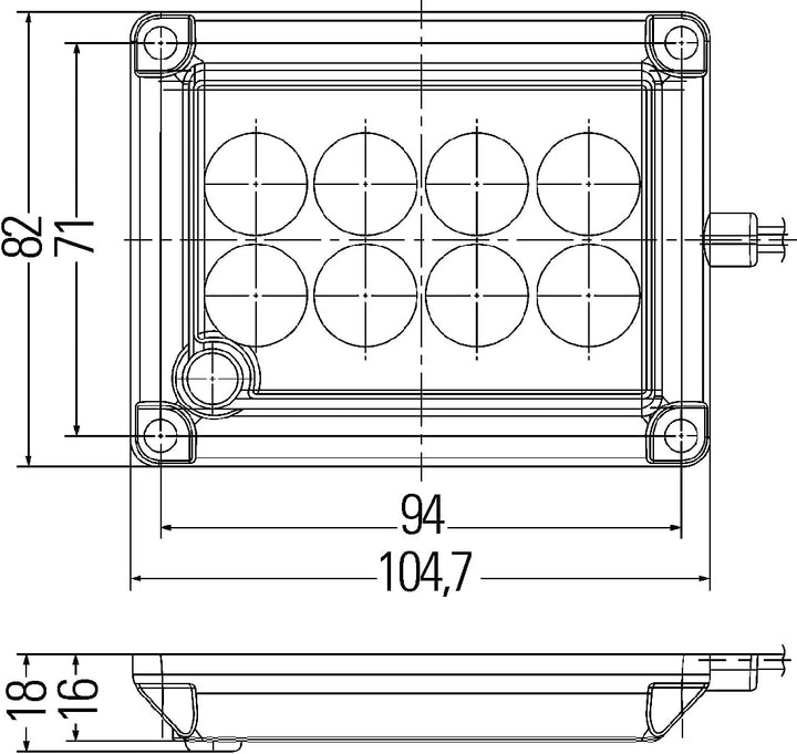 HELLA - Innenraumleuchte - LED - 12/24V - LED - Anbau/geschraubt - Lichtscheibenfarbe: glasklar - In