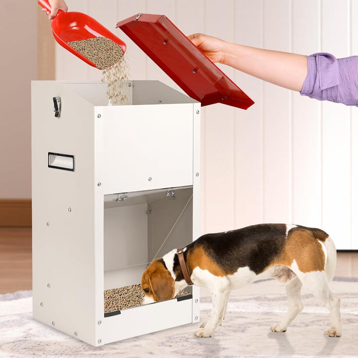 Svauoumu Automatischer Futterautomat für Hunde, 25lb Kapazität Outdoor Dog Feeder Gravity Feeder Chu