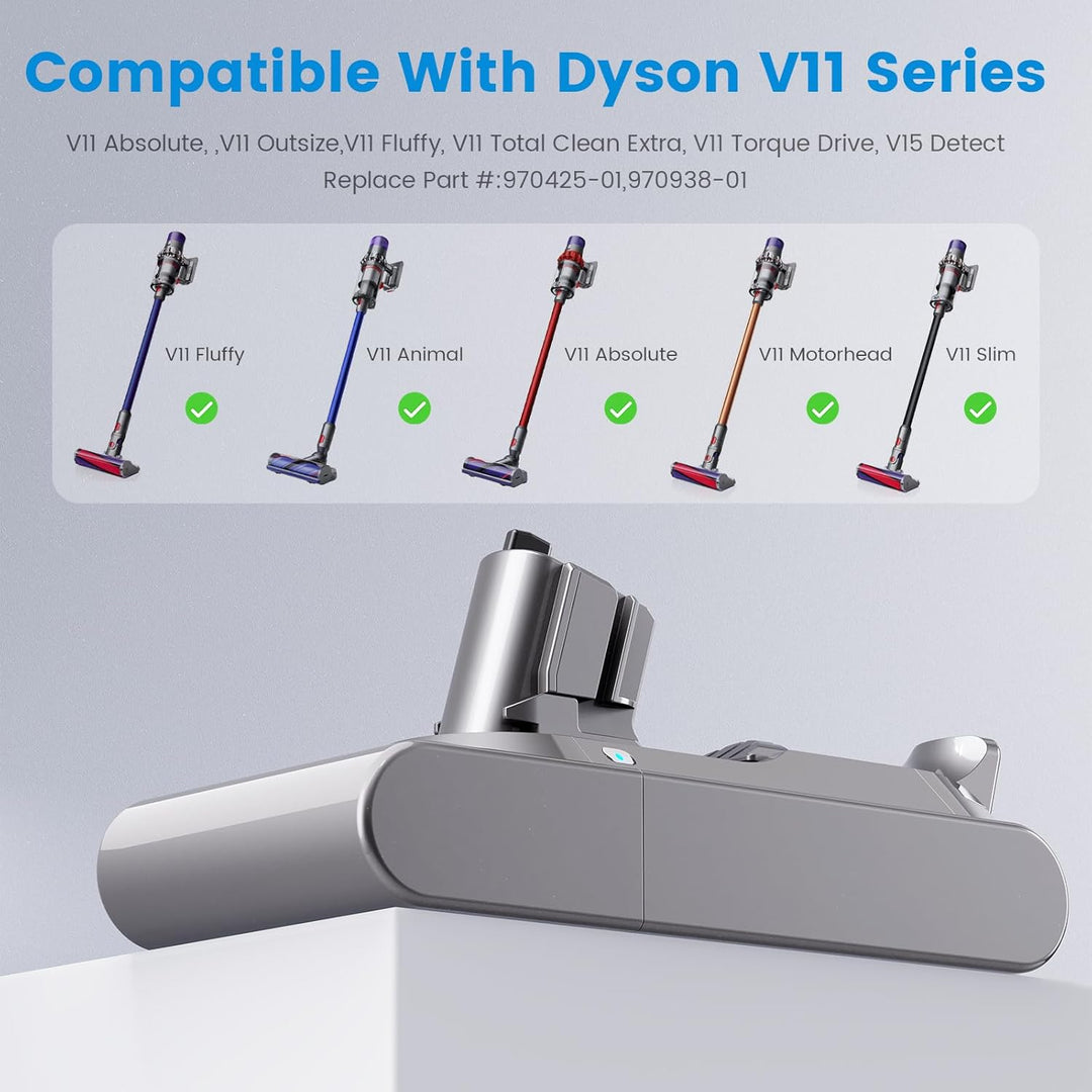 Klickstil SV15 3900mAh V11 Akku für Dyson mit Ladegerät, ASUNCELL Ersatzakku für V11 Torque Drive Ou