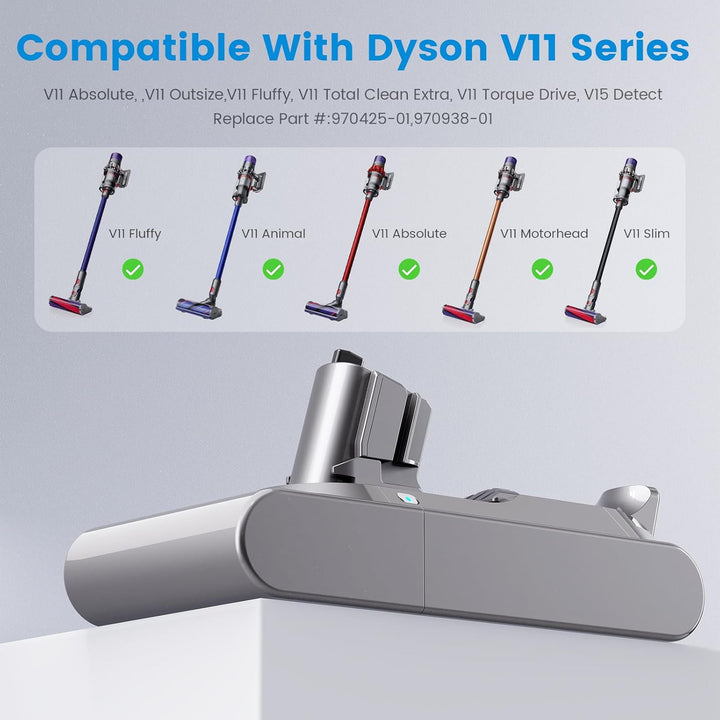 Klickstil SV15 3900mAh V11 Akku für Dyson mit Ladegerät, ASUNCELL Ersatzakku für V11 Torque Drive Ou