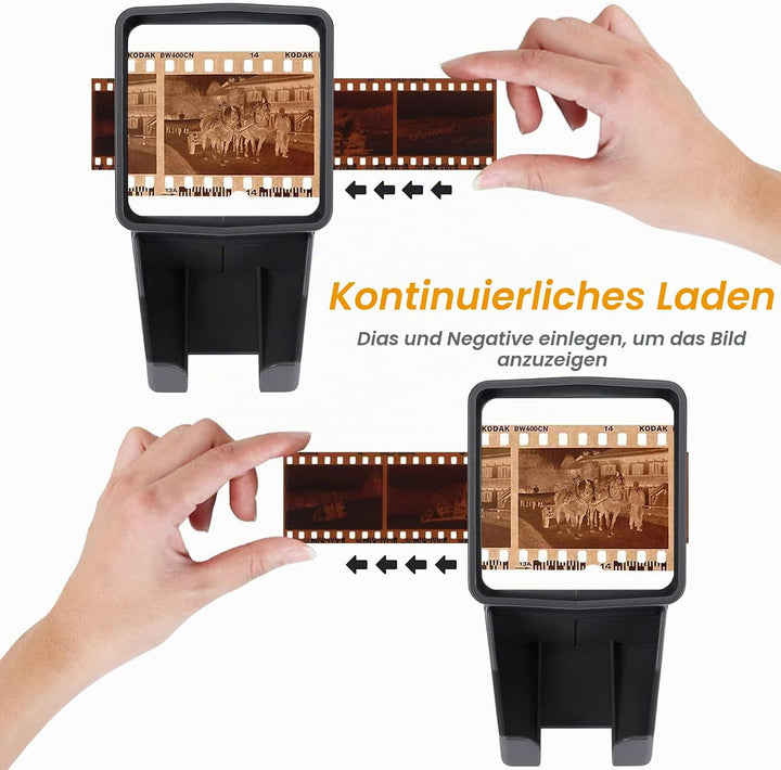 LED Diabetrachter für Alte Dias, 35mm Negativ und Diaprojektor Dia-Betrachter, mit 3-fache Vergrösse