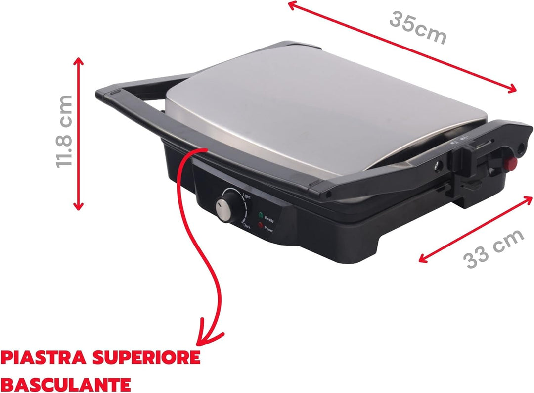 ARDES - Professionelles elektrisches Grillgerät 2000W Elektrischer Kontaktgrill für Brötchen und Pia