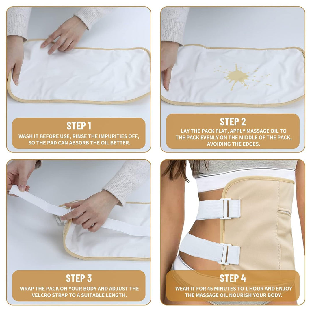 Castor Oil Pack, Wiederverwendbare Castor Oil Pack Wrap Organicmit Klettverschluss Taille Gürtel für