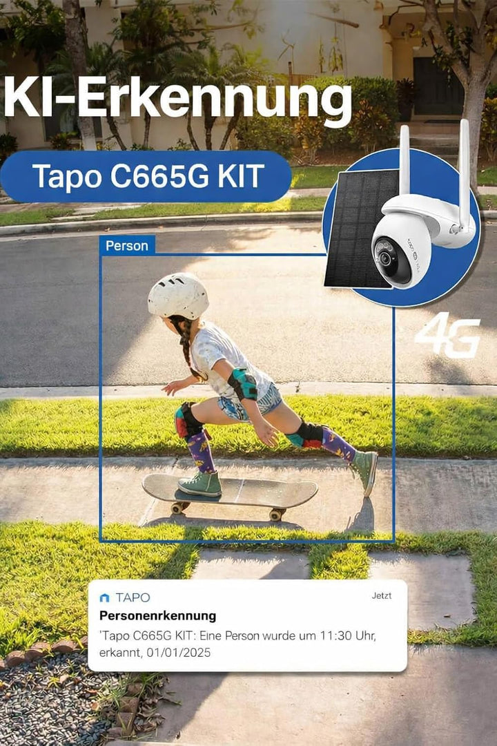 Tapo C665G KIT 4K 4G LTE Überwachungskamera mit SIM Kartenslot | Solar 360° Kamera mit 10000mAh Akku