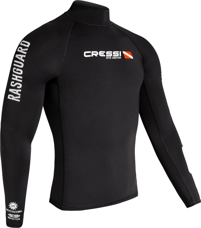 CRESSI Dive Center Man Rash Guard Long/SL - Protective Langarm Schwarz Rash Guard für SUP und Wasser