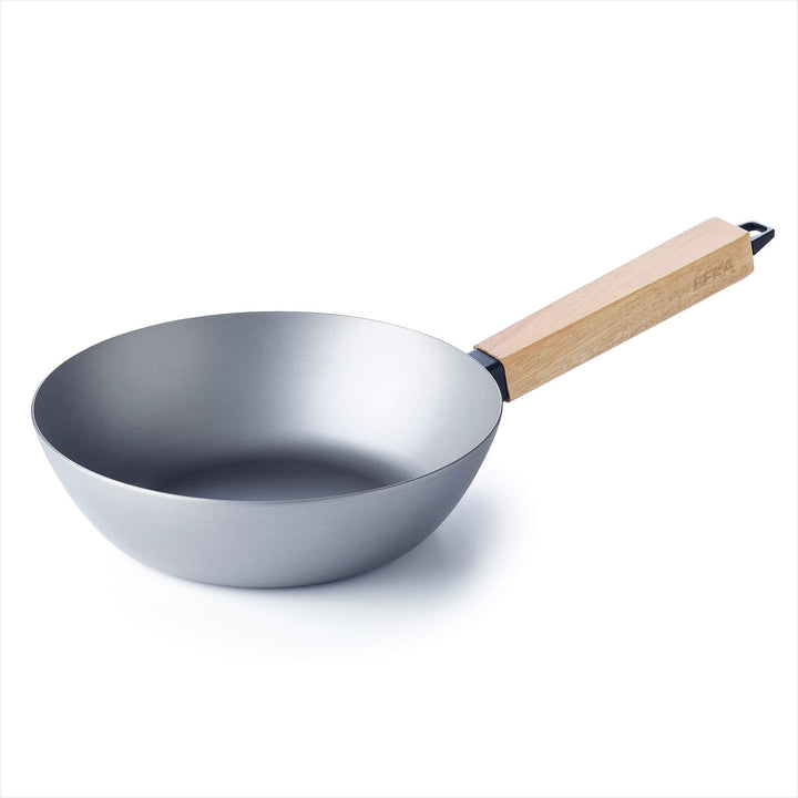 Beka Carbonstahl Wokpfanne Induktion und Barbecue, mit hitzeabweisendem Griff aus Holz, ohne Deckel,