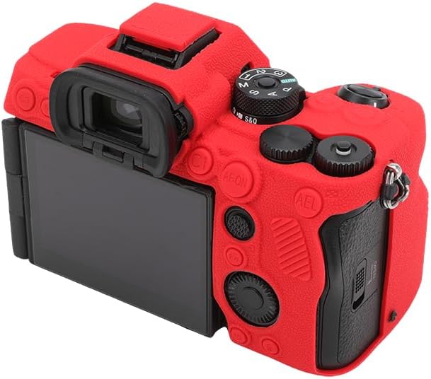 Rieibi Alpha 7R V Hülle, Silikonhülle für A7R V Kamera, Silikon-Schutzhülle für A7R5 Rot, Rot