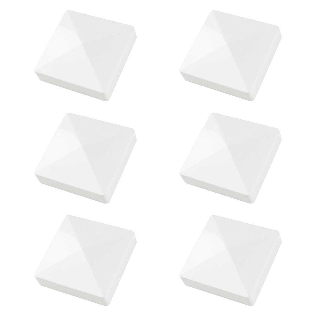 8,9 x 8,9 cm weisse Pfostenkappen, 6 Stück, Zaunpfostenkappen, Hart-Pfostenkappen, wasserdicht und U
