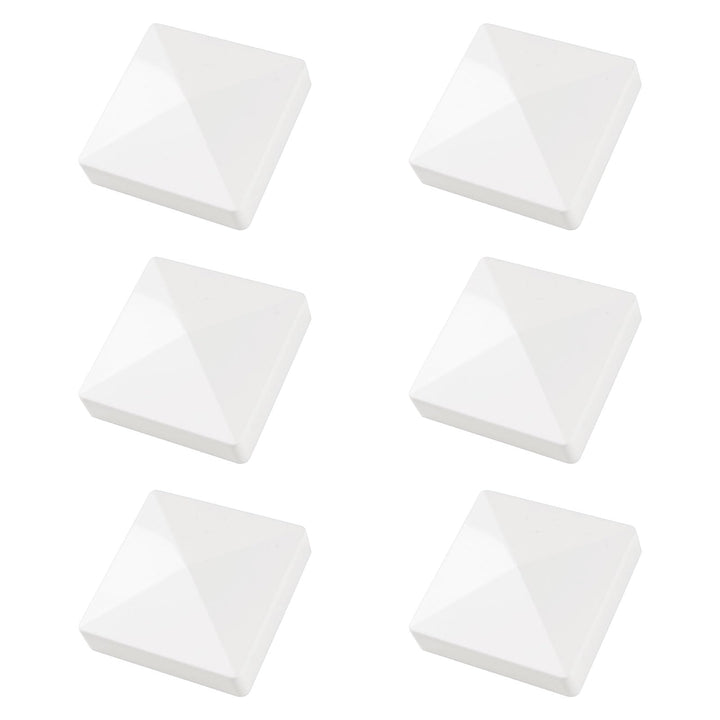 8,9 x 8,9 cm weisse Pfostenkappen, 6 Stück, Zaunpfostenkappen, Hart-Pfostenkappen, wasserdicht und U