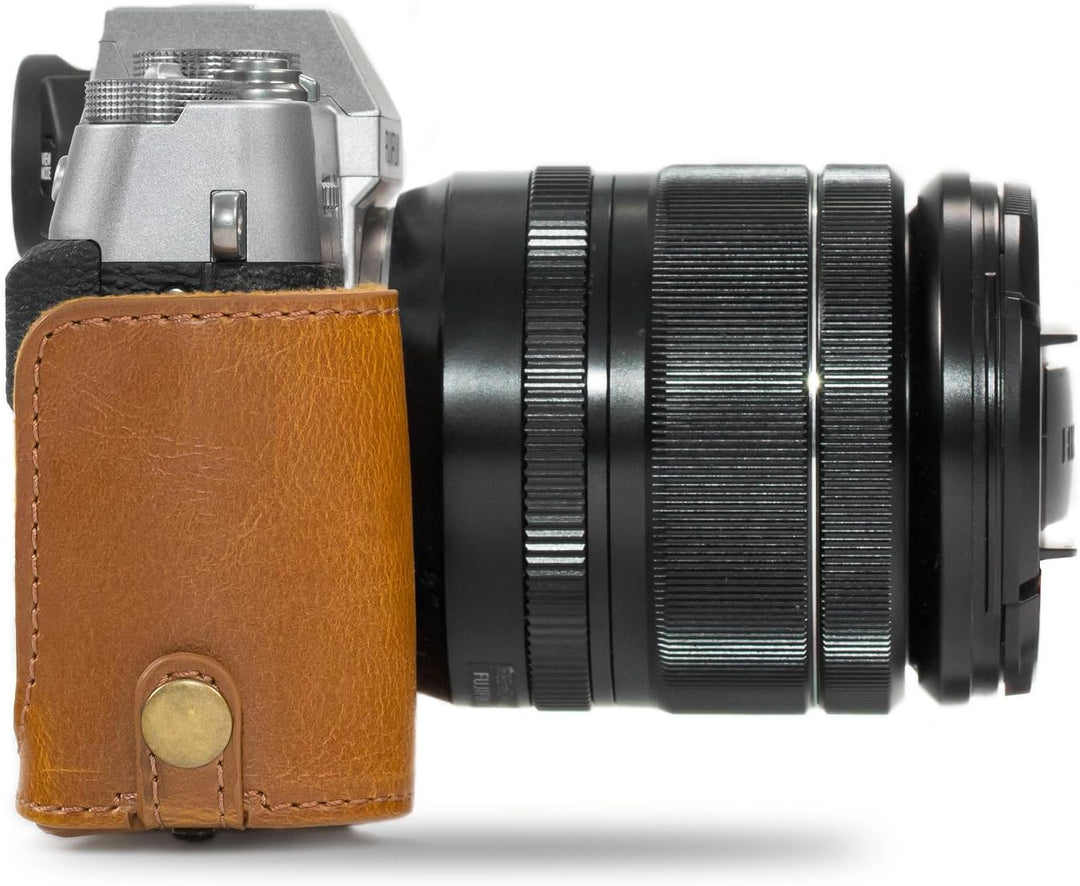MegaGear MG578 Ever Ready Leder Kameratasche mit Trageriemen kompatibel mit Fujifilm X-T30, X-T20 (1