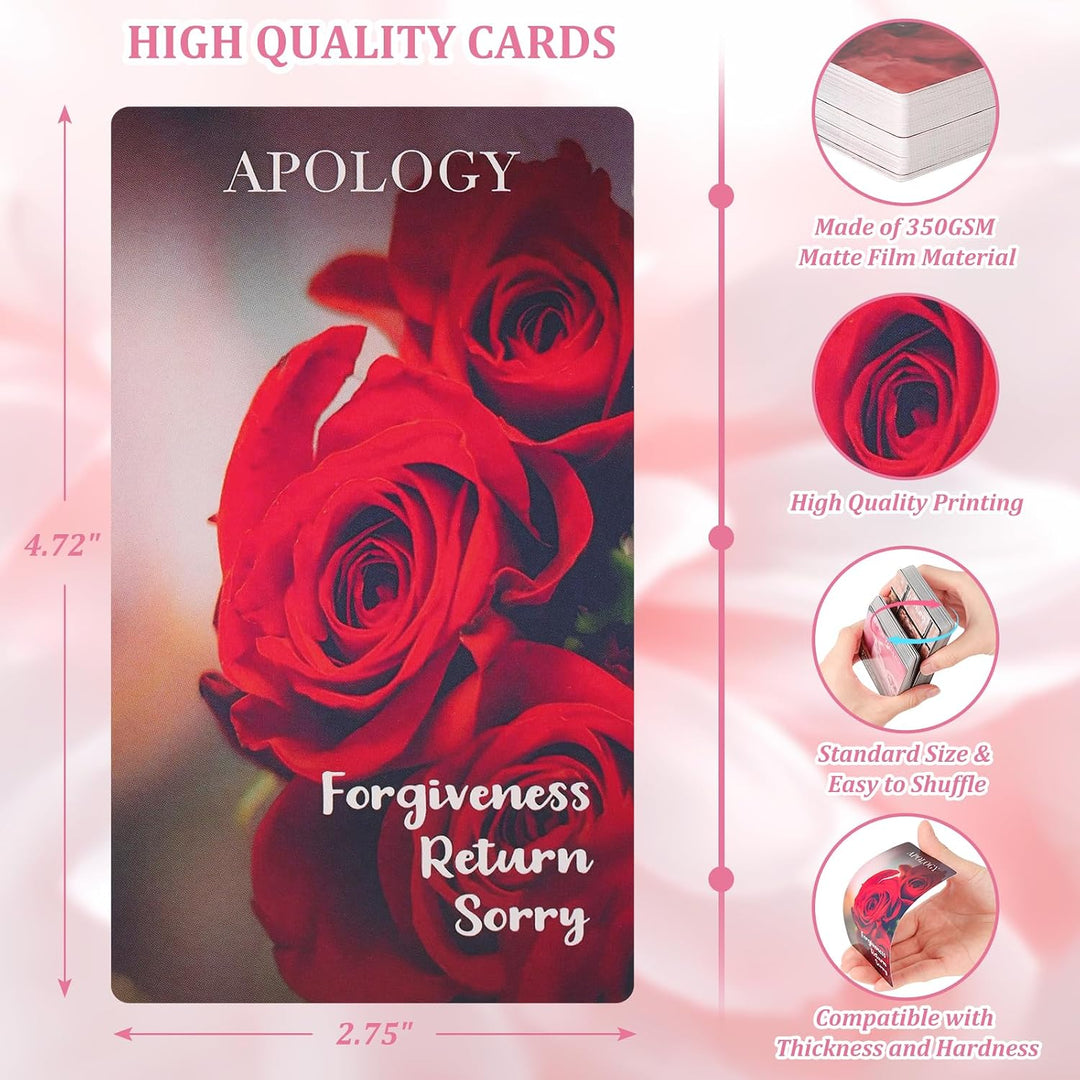Fofeadm Oracle Cards, 78 PCS Love Oracle Tarotkarten Deck mit Bedeutung auf ihnen, Love Orakel-Karte