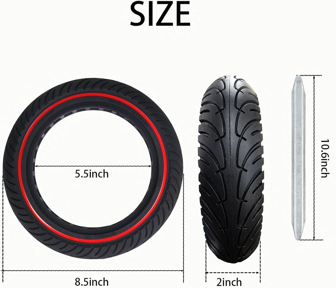 COASTA 2 x 8.5" Rollerreifen E Scooter Solid Reifen,8 1/2 Vollgummireifen,50/75-6.1 Ersatzreifen für