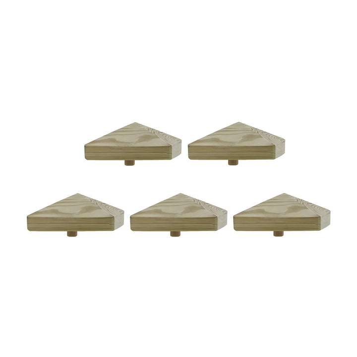 Pfostenkappe | Holz imprägniert | 100 x 100 mm | 5 Stück | Eckige Abdeckkappe für Garten Holzpfosten