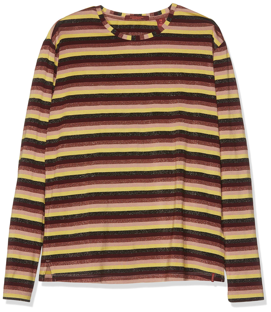 Scotch & Soda R´Belle Mädchen T-Shirt Long Sleeve in Lurex Yarn Dyed Stripe, Mehrfarbig (Combo B 218