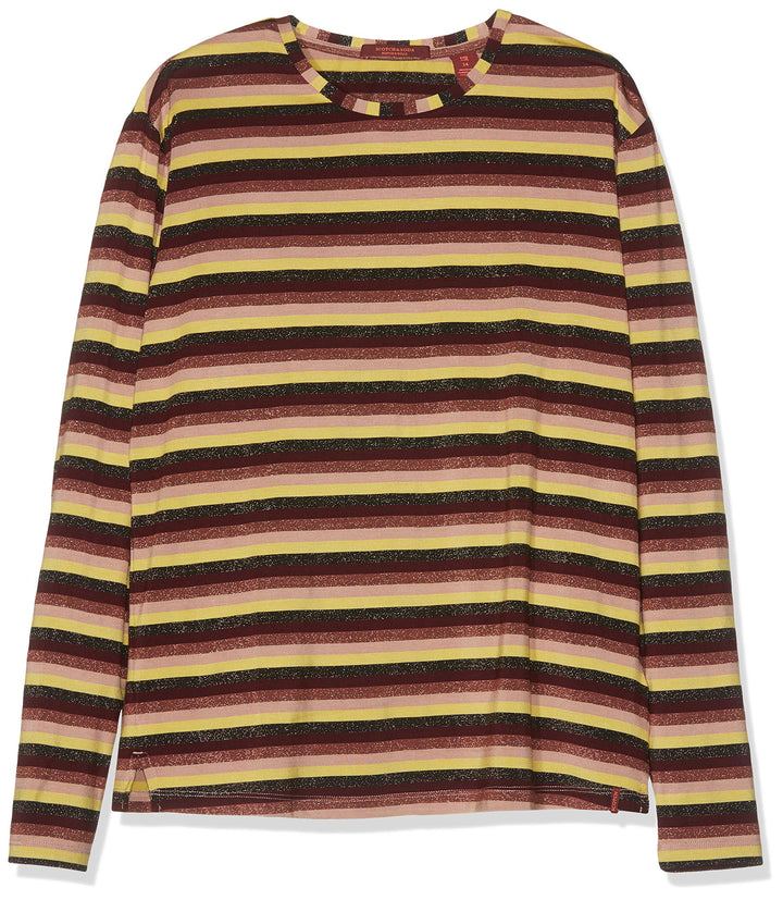 Scotch & Soda R´Belle Mädchen T-Shirt Long Sleeve in Lurex Yarn Dyed Stripe, Mehrfarbig (Combo B 218