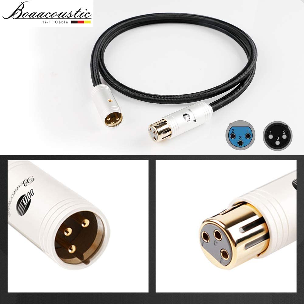 BOAACOUSTIC JIB Audiophil XLR mikrofon Kabel 1m HIFI mikrofonkabel XLR Stecker auf XLR Buchse 3 PIN