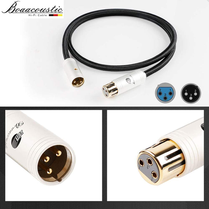BOAACOUSTIC JIB Audiophil XLR mikrofon Kabel 1m HIFI mikrofonkabel XLR Stecker auf XLR Buchse 3 PIN