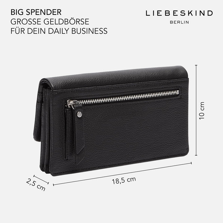 Liebeskind Berlin SADIE NAPLACK Slam Geldbörse, Large (HxBxT 10cm x 18.5cm x 2.5cm), Black