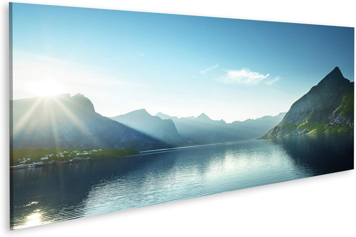 islandburner Bild auf Leinwand Sonnenuntergang Lofoten Inseln Norwegen Europa Bilder Wandbilder Post