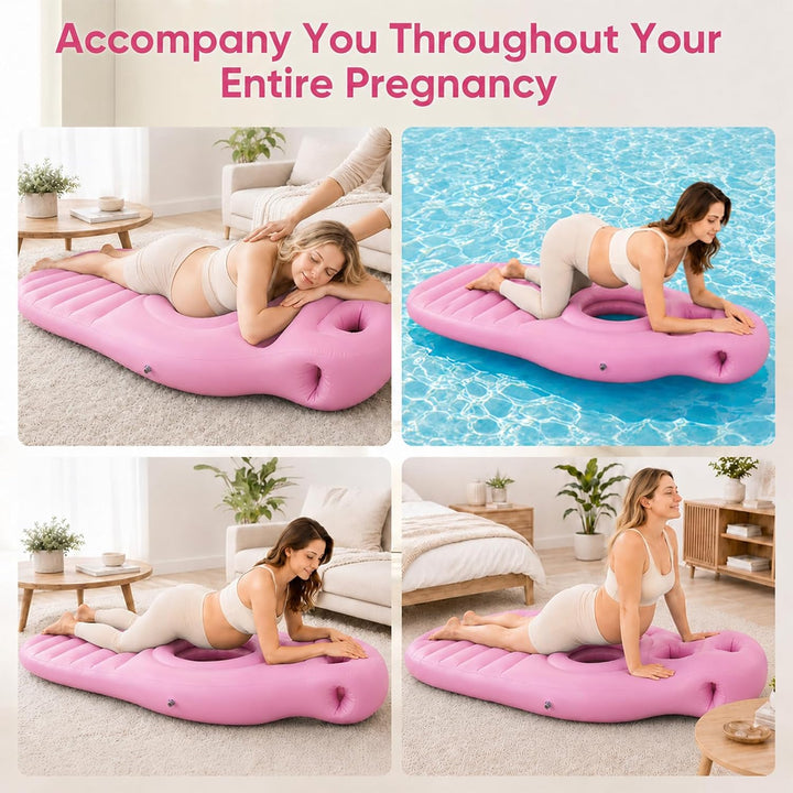 Aufblasbares Schwangerschaftskissen, Yogamatte Für Schwangere Mit Loch, Bequeme Beflockte Luftbett f