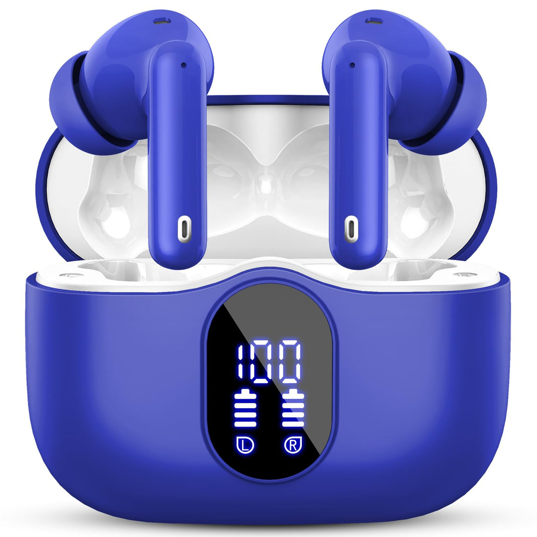 Bluetooth Kopfhörer, Kabellos Bluetooth 5.3 Sport In Ear, mit 4 Mikrofon, 40 std Spielzeit, LED-Anze