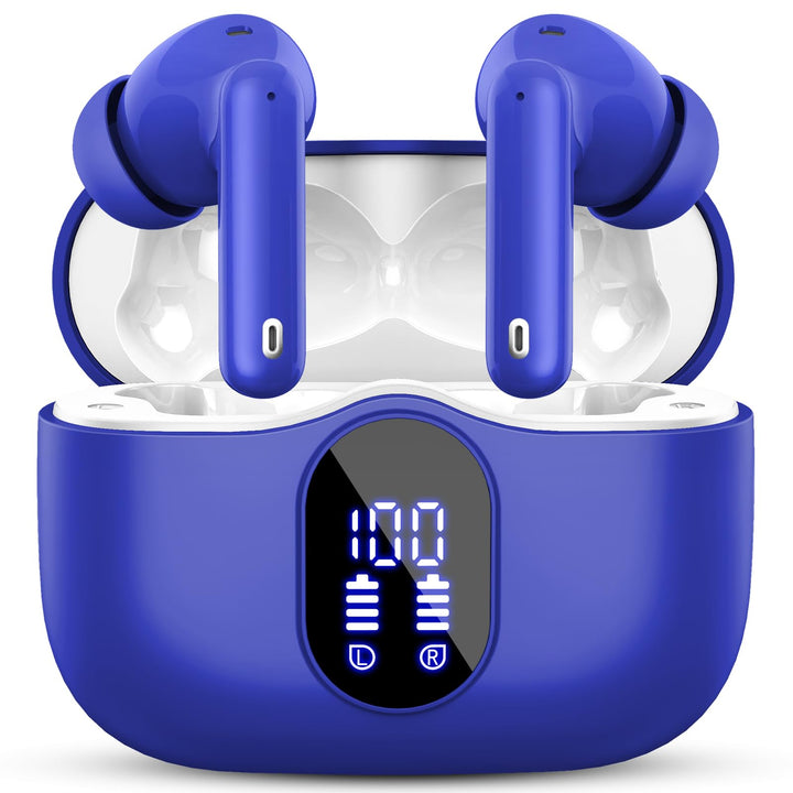 Bluetooth Kopfhörer, Kabellos Bluetooth 5.3 Sport In Ear, mit 4 Mikrofon, 40 std Spielzeit, LED-Anze