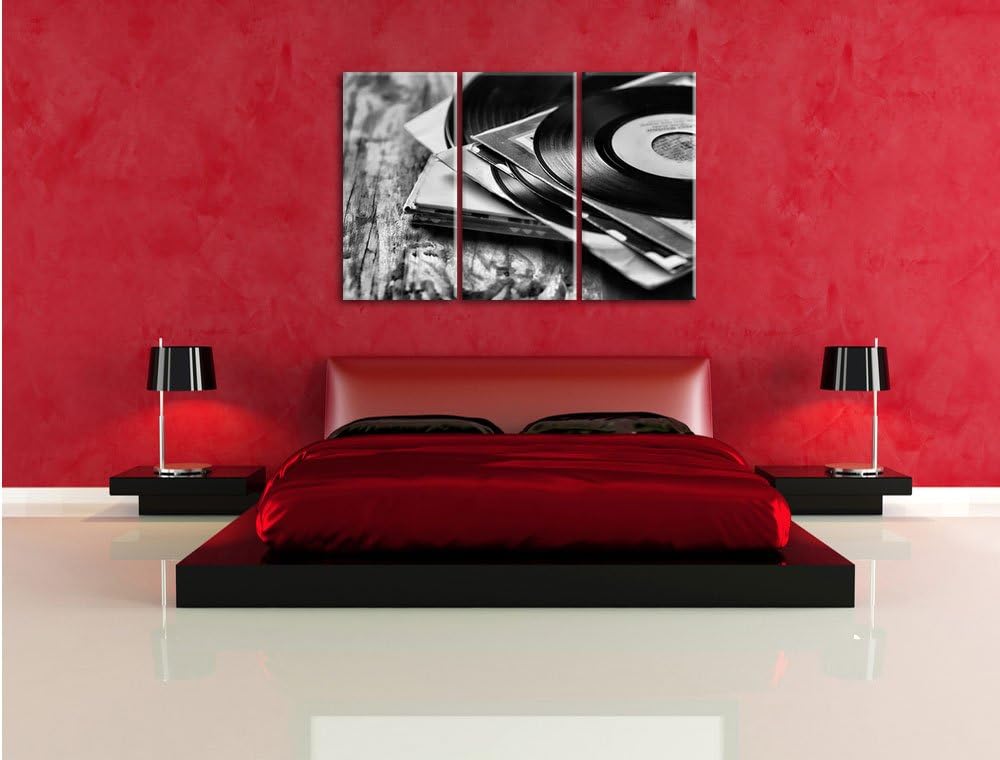 Pixxprint Mixtape, Schallplatte, DJ als Leinwandbild/Grösse: 3 Teilig (120x80) cm/Wandbild/Kunstdruc