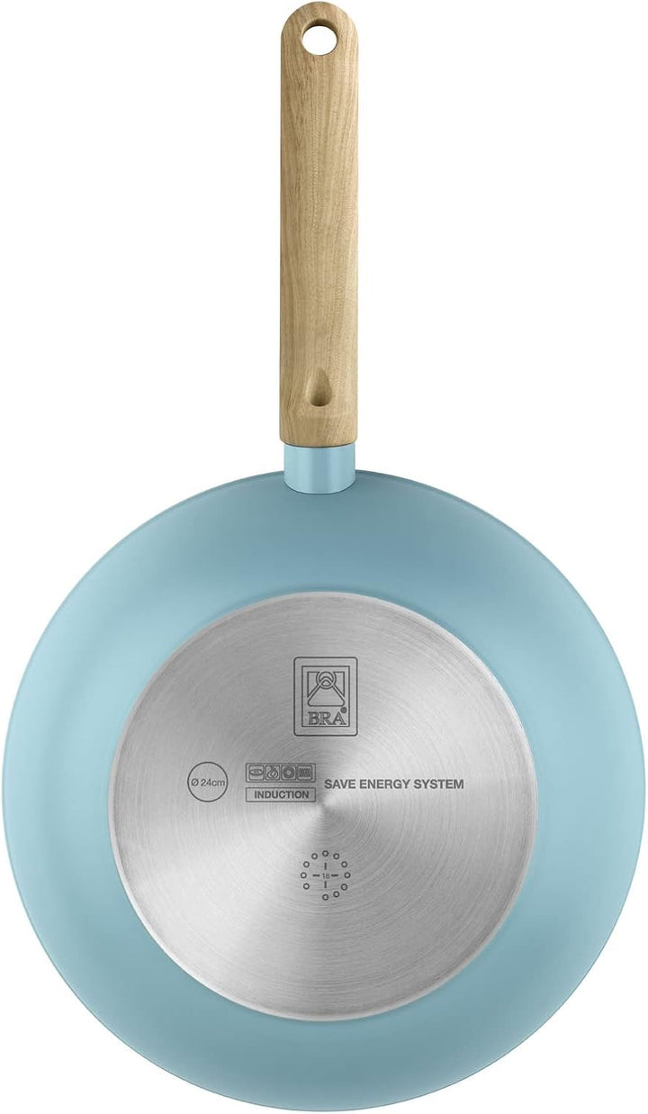 BRA Nordik | Wok 28 cm, geschmiedetes Aluminium mit Antihaftbeschichtung, für alle Herdarten einschl
