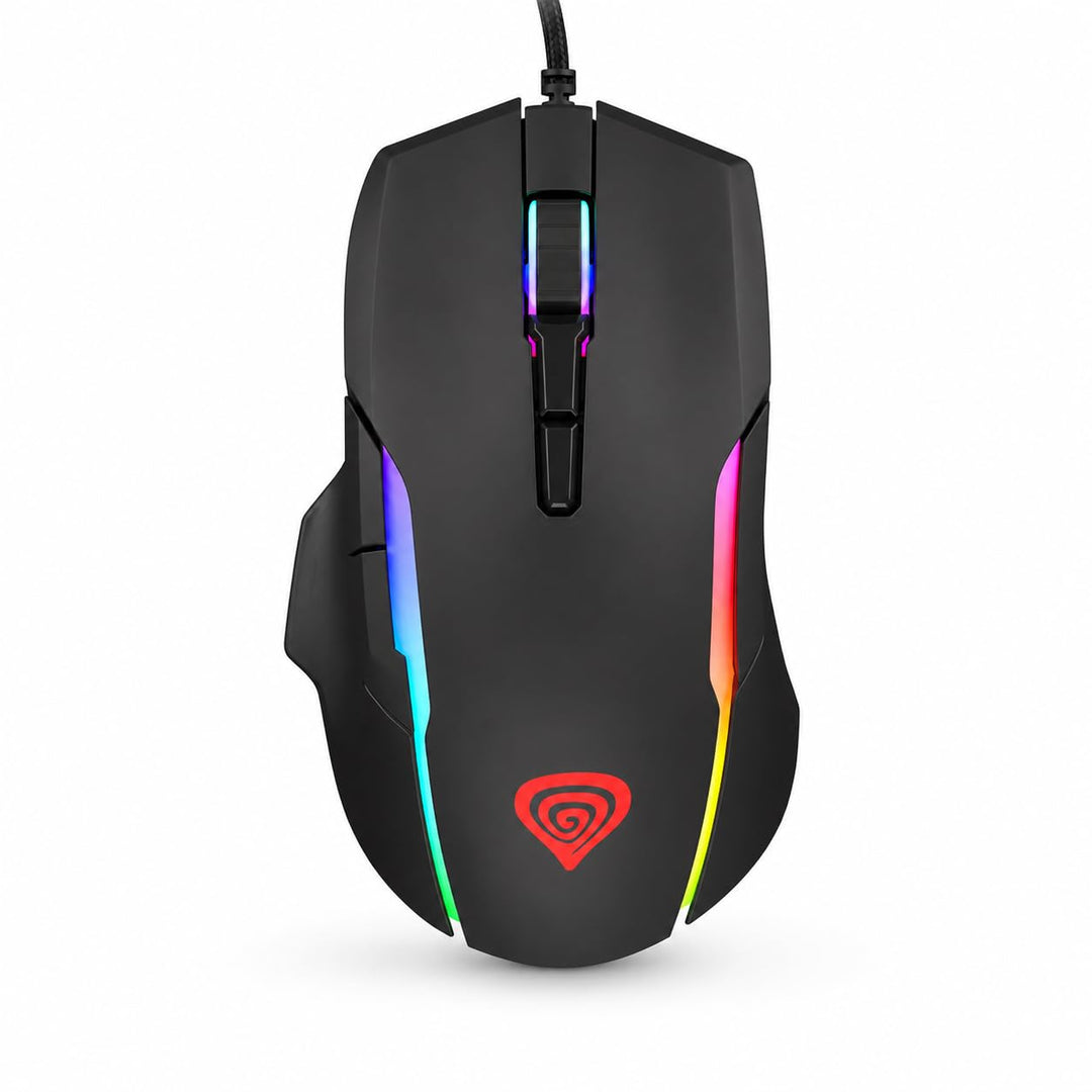 Genesis Xenon 220 G2 Gaming Maus kabelgebunden, leise Klicks, optischer Sensor bis 12800 DPI, RGB-Be