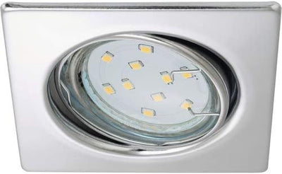 Trango 6er Set LED Einbaustrahler 6729-068SB_AK in Chrom Eckig incl. 6x 3 Watt 3000K warmweiss GU10