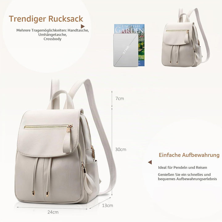 NICOLE&amp;DORIS Mode Frauen Rucksack Mini Rucksack Leder Damen Rucksack Umhängetasche Geldbörsen Mädche