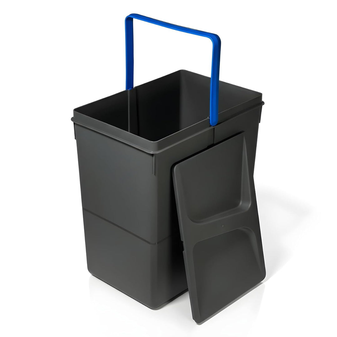 Mülltrennsystem 3x20l anthrazit, Mülleimer Küche für Schublade oder Unterschrank, geruchsdicht, spül