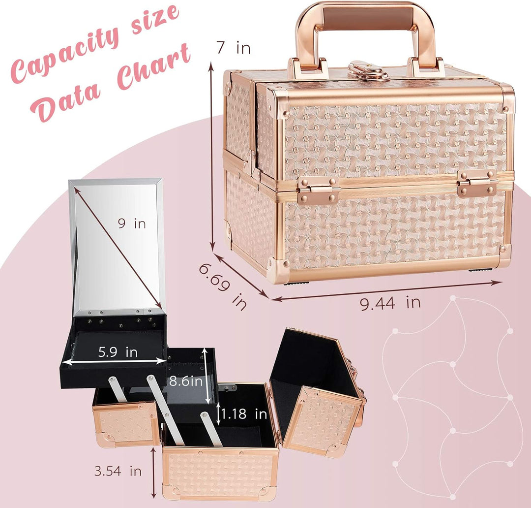 Joligrace Kosmetikkoffer Make up Koffer Schminkkoffer Portable Beauty Case Etagenkoffer Multikoffer