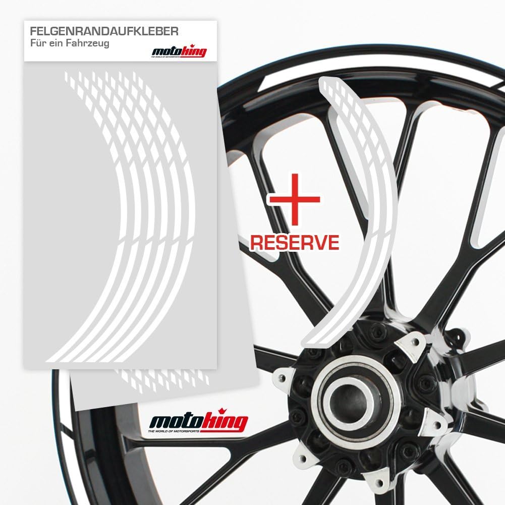 Felgenrandaufkleber GP im GP-Design passend für 17 Zoll und 16" 18" 19" Felgen für Motorrad, Auto &