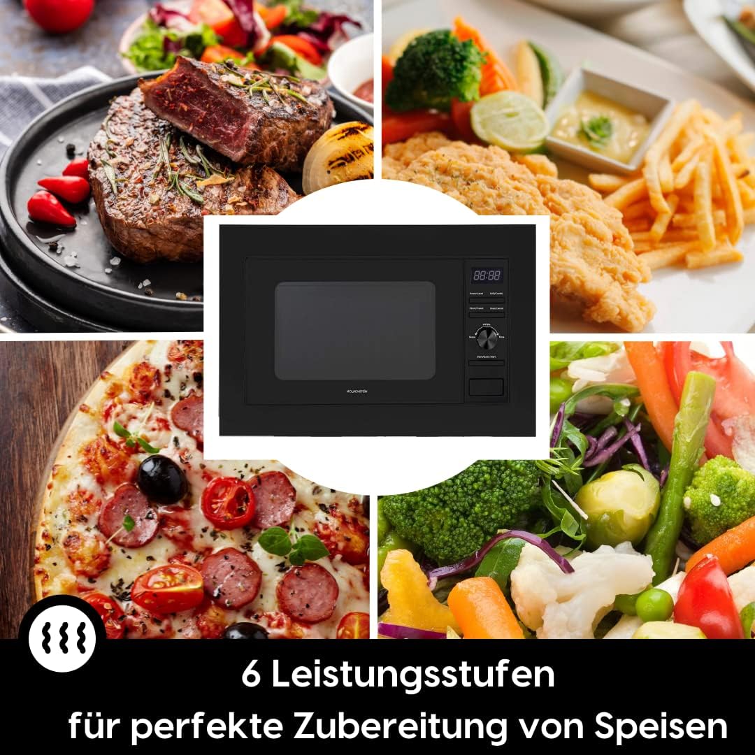 WOLKENSTEIN WMW800-20GB I 800W Mikrowellenleistung I 20L Garraum I 6 Leistungsstufen I 9 Garprogramm