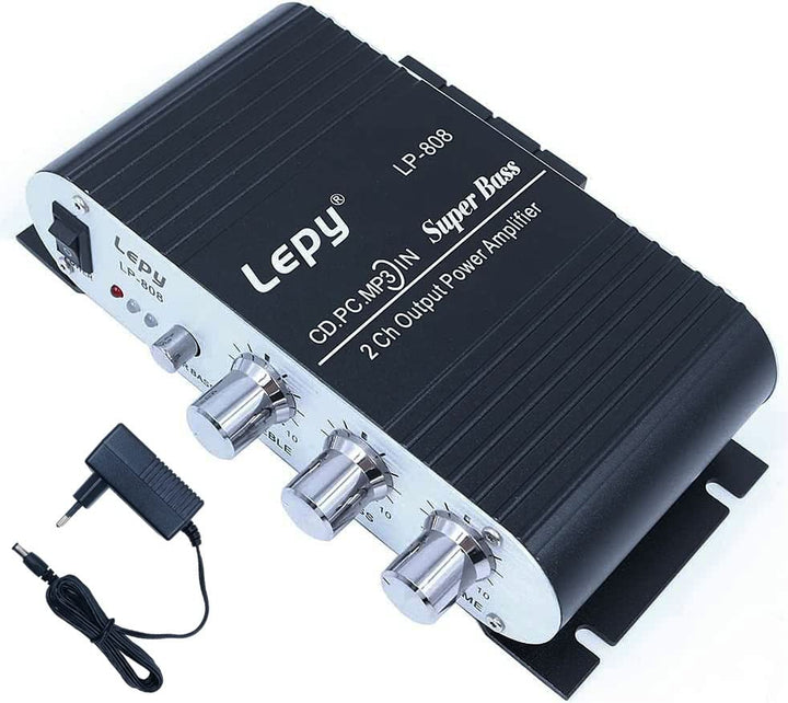 DollaTek LP-808 12V MiNi Tragbarer kabelgebundener HiFi-Verstärker mit 3A-Netzteil für Autotelefon z