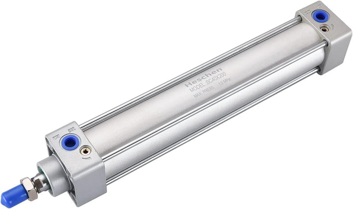 Heschen Pneumatischer Standard-Luftdruckzylinder, SC 40-200, PT1/4'' Anschluss, 40mm Bohrung, 200mm