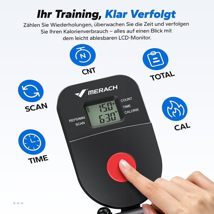 MERACH Bauchtrainer Ab Roller – Dual Track Bauchmuskeltrainer Verstellbares für Abs Bauch Beine Po,