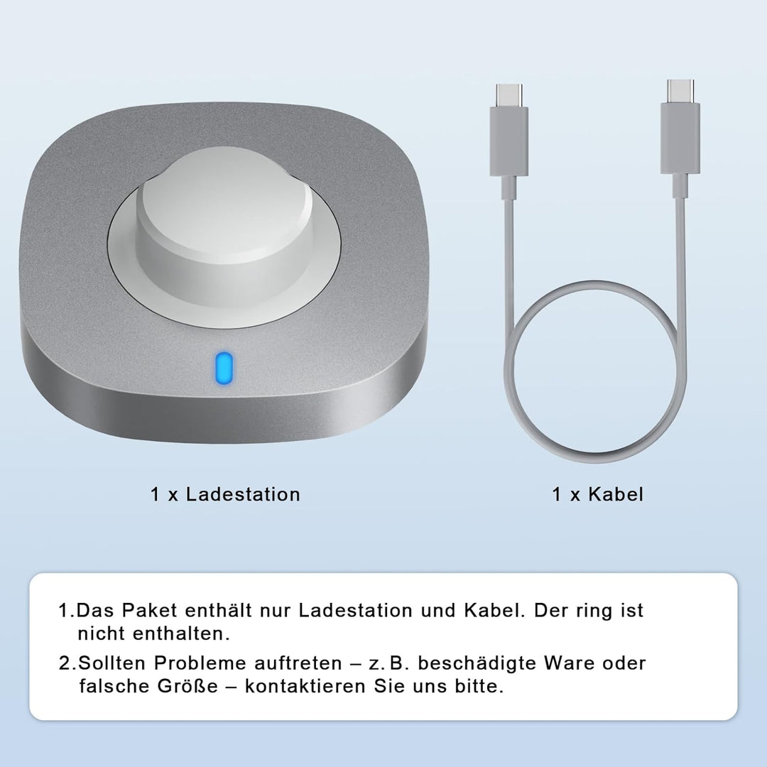 ZOOROO Ladegerät kompatibel mit Aura-Ring Gen 3, Schnelllade-Dock mit USB C Kabel Tragbares Ersatzla