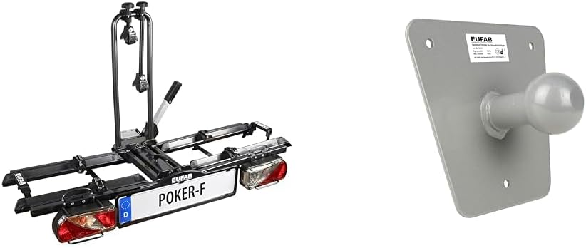 EUFAB 12010LAS Fahrradträger: Kupplungsträger "Poker-F" (ehemals "Raven") klappbar, für 2 Räder, für