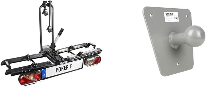 EUFAB 12010LAS Fahrradträger: Kupplungsträger "Poker-F" (ehemals "Raven") klappbar, für 2 Räder, für