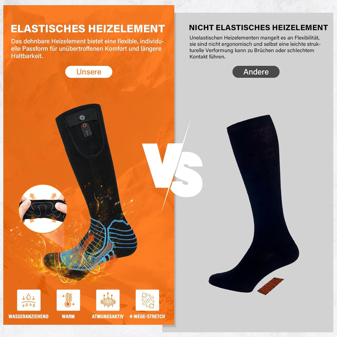 Dr.warm Beheizbare Socken Wiederaufladbare, Elektrische Beheizte Socken für Damen Herren, Winter Hei