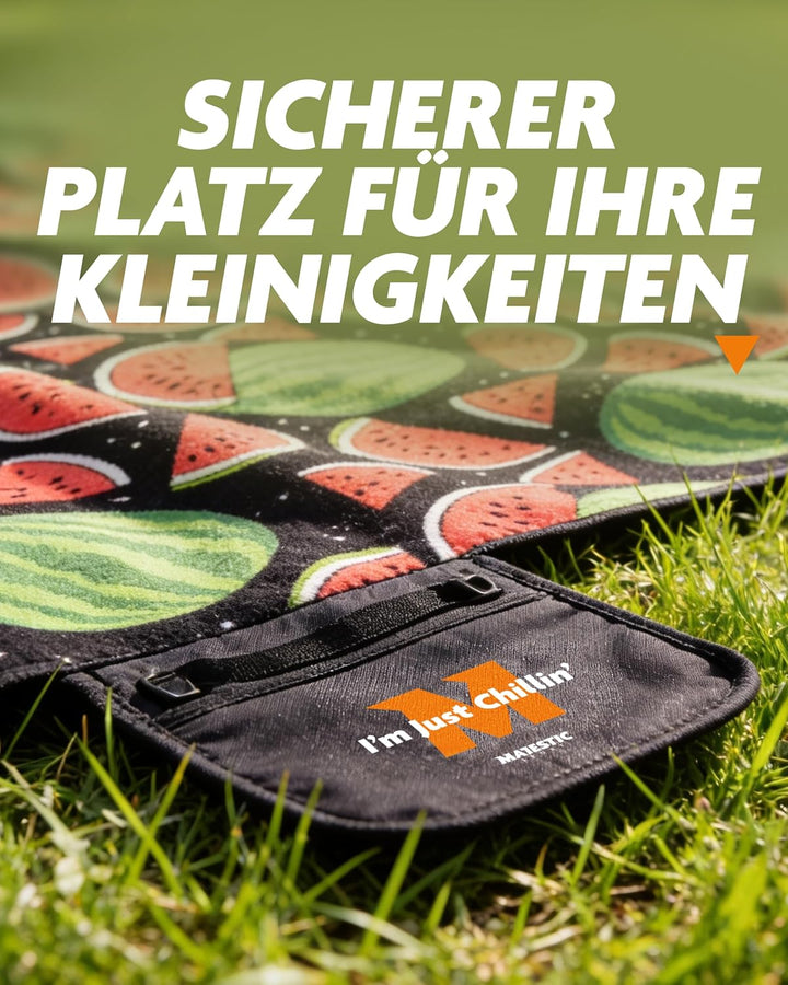 Picknickdecke 200x200 cm Wasserdicht & Sandfrei — Isolierte XXL Stranddecke für 4-6 Personen mit Tra