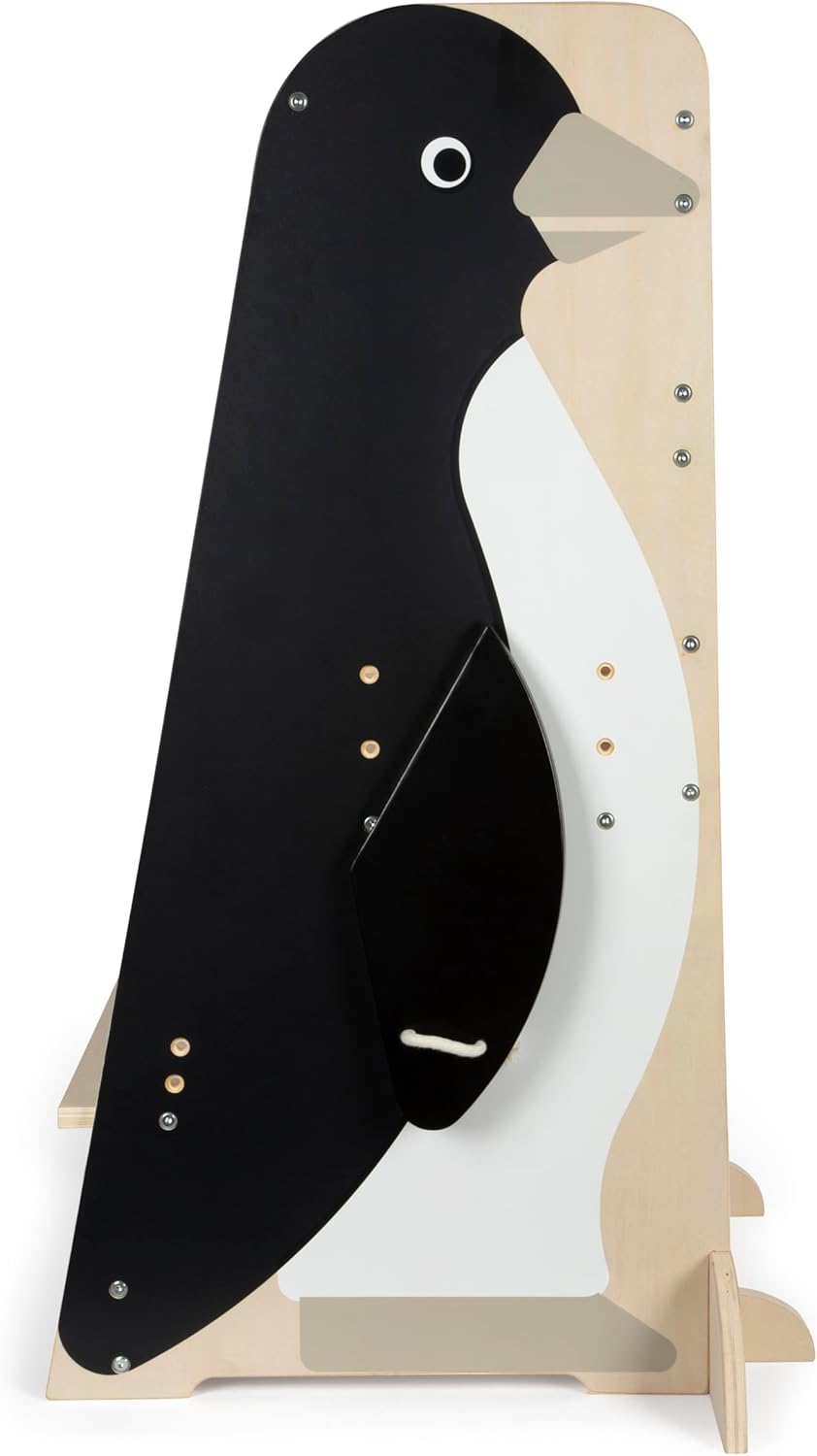 Small Foot Lernturm „Pinguin Wildlife“, höhenverstellbarer Learning Tower aus Holz, bis 50 kg, Monte
