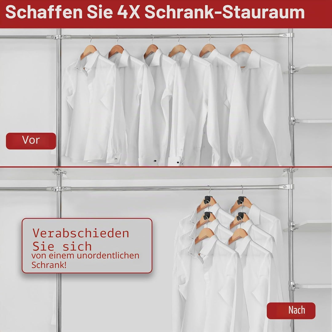 Kleiderbügel Platzsparend 30 Stück - Schwerlast Organizer bis 20KG | Stabile platzsparende Kleiderbü