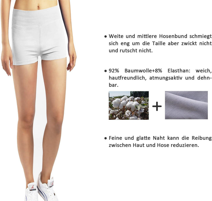 iLoveSIA® Damen-Shorts, ohne Nähte, Shorty, Gummizug, Mehrzweck 2pcs Pack(schwarz+weiss) M, 2pcs Pac