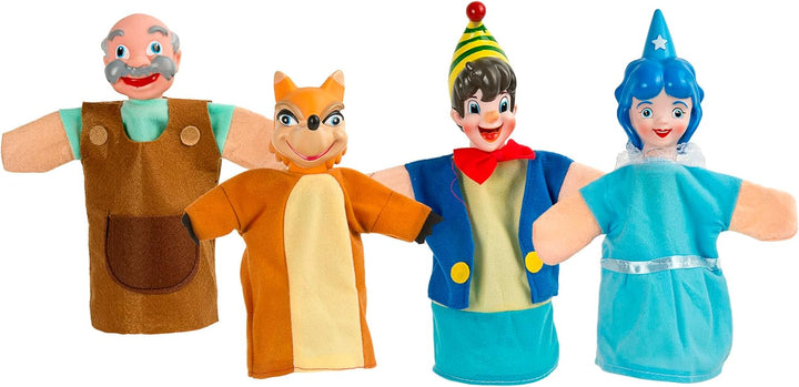 Leomark Grosse Handpuppen Set für Kinder - Pinocchio - Bunte Puppen zum Spielen im Theater, Performa