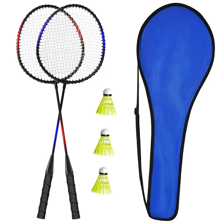 KH Federball Set Badminton Schläger Set of 2 oder 4 für Erwachsene Kinder, Schläger, Federbälle und