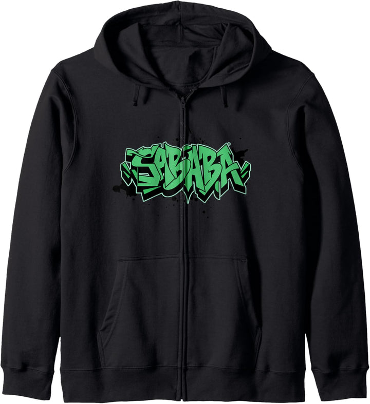 SABABA Cool Graphic Graffiti Kapuzenjacke